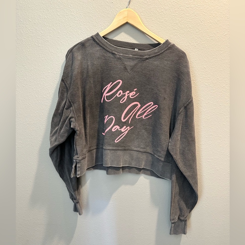 Rose all day cropped sweatshirt